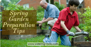 Father and Son in Garden